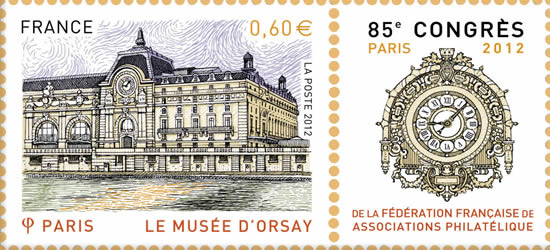 Timbre gomm sur le muse d'Orsay. Valeur faciale : 0,60 euros.
