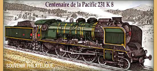 Souvenir philatlique Centenaire de la Pacific 231 K 8.