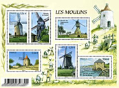 Emissions 17 juin 2010, les moulins, valeur faciale: 6 x 0.56 € Emissions 17 juin 2010, les moulins, valeur faciale: 6 x 0.56 €