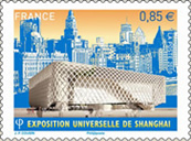 Emissions 22 juin 2010, exposition universelle de Shanghai, valeur faciale: 0.85€ Emissions 22 juin 2010, exposition universelle de Shanghai, valeur faciale: 0.85€